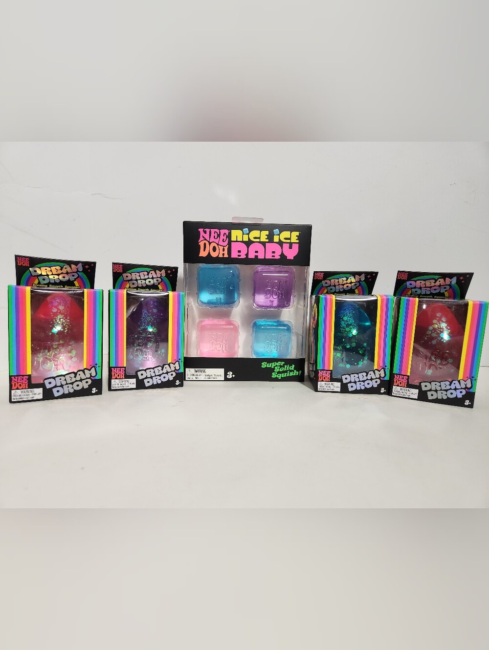 SCHYLLING NeeDoh Squeeze Ball Lot Nice Ice Baby & Dream Drop LOT Of 5
